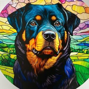 Suncatcher Acrylic Rottweiler Dog Decorative Gift 7.5”